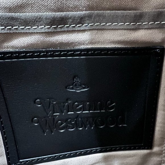 RARE Vivienne Westwood Abstract Floral Print Slim Foldable Leather Messenger Bag - Picture 11 of 12